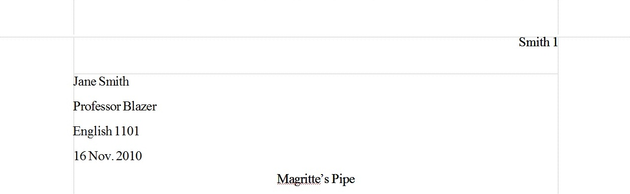 sample paper mla layout